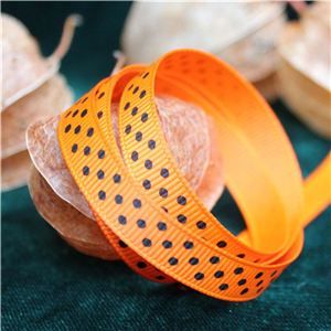Halloween Ribbon - Grosgrain Swiss Dot Black